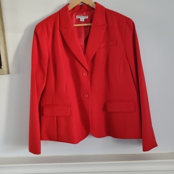 NEW Pendleton Holiday Red Wool Blazer Suit Jacket 18P Office Church Classic - Picture 2 of 12